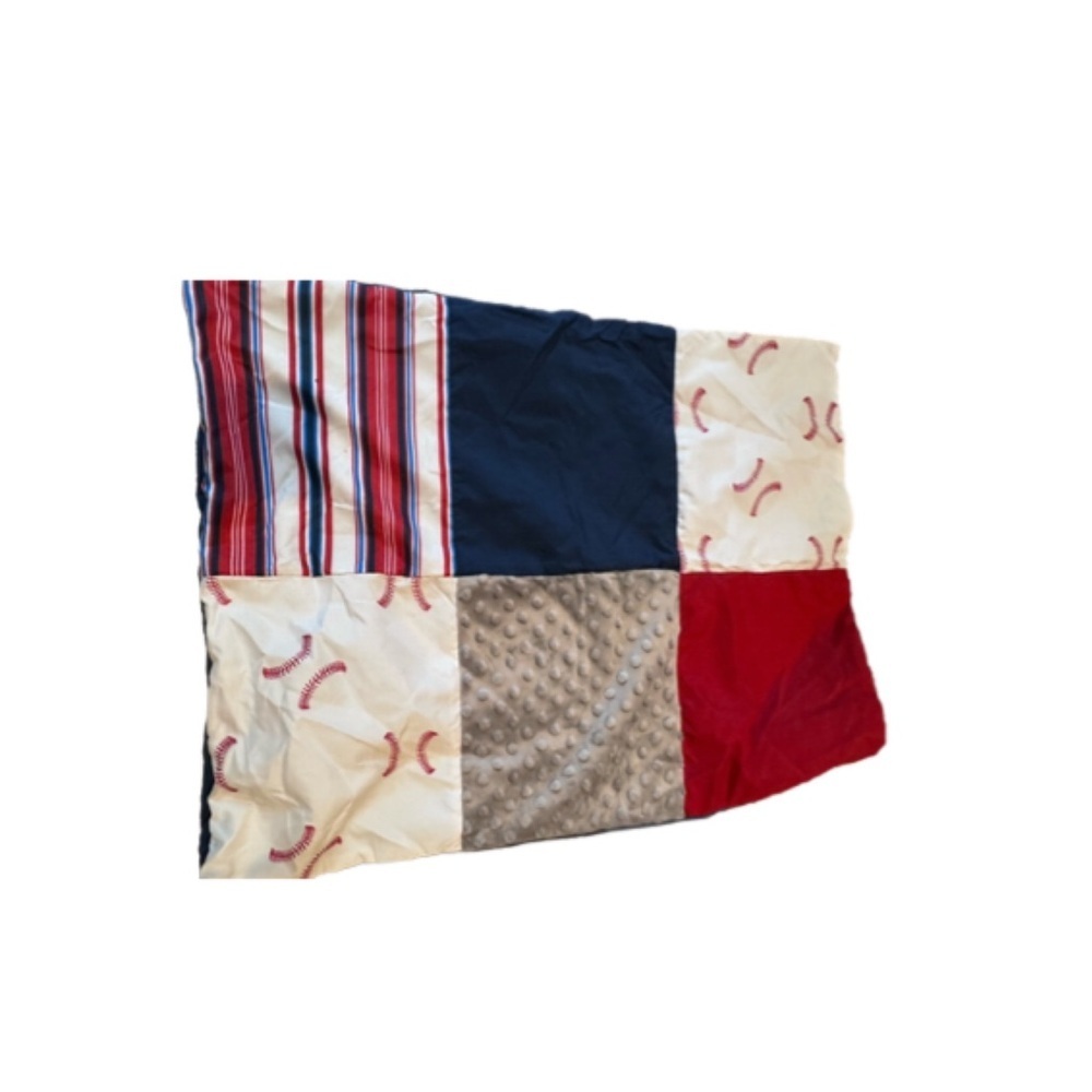 Sweet Jojo Designs Baseball Patchwork Pillow Cover (2)
